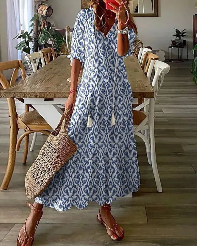Flowy Boho Maxi Dress – Effortlessly Chic & Flattering