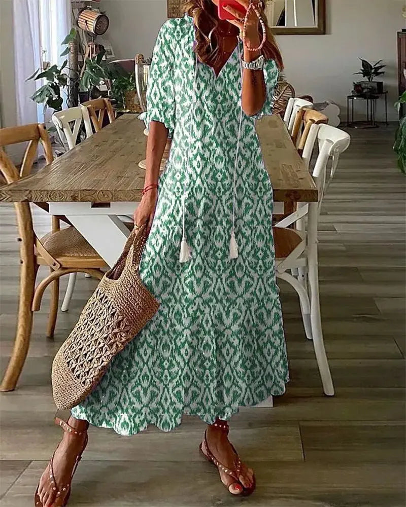 Flowy Boho Maxi Dress – Effortlessly Chic & Flattering