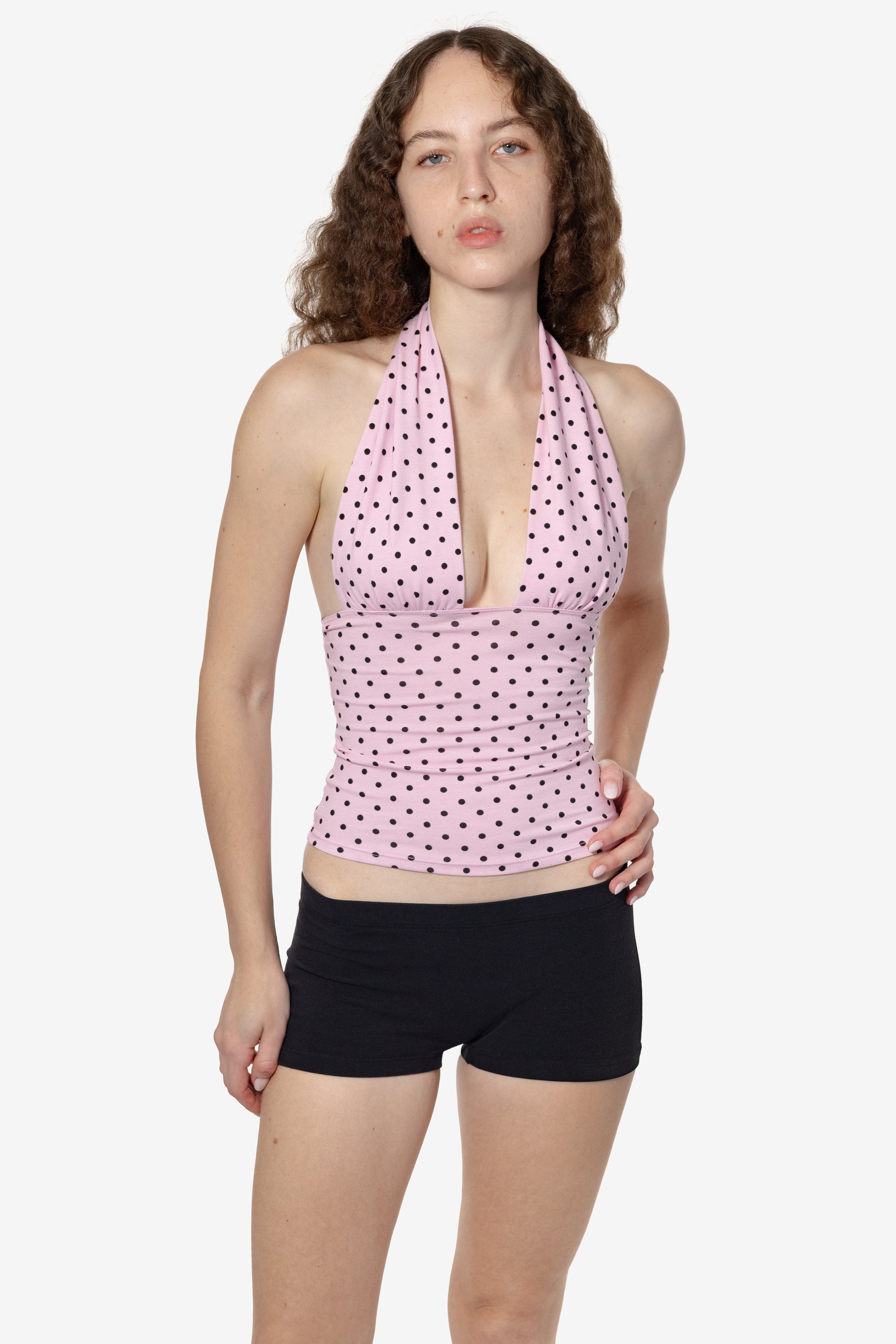 Flirty Printed Ruched Halter Top