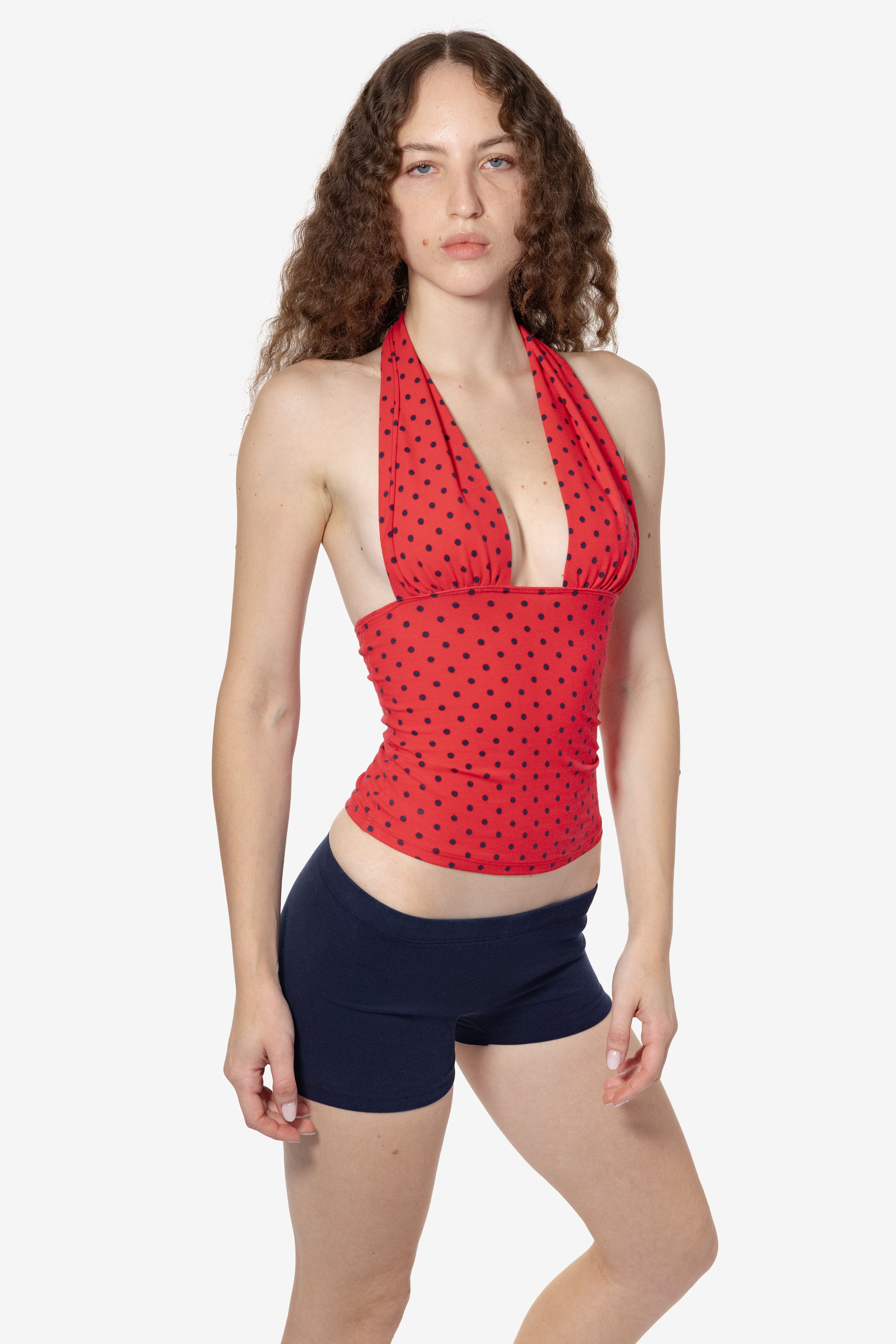 Flirty Printed Ruched Halter Top
