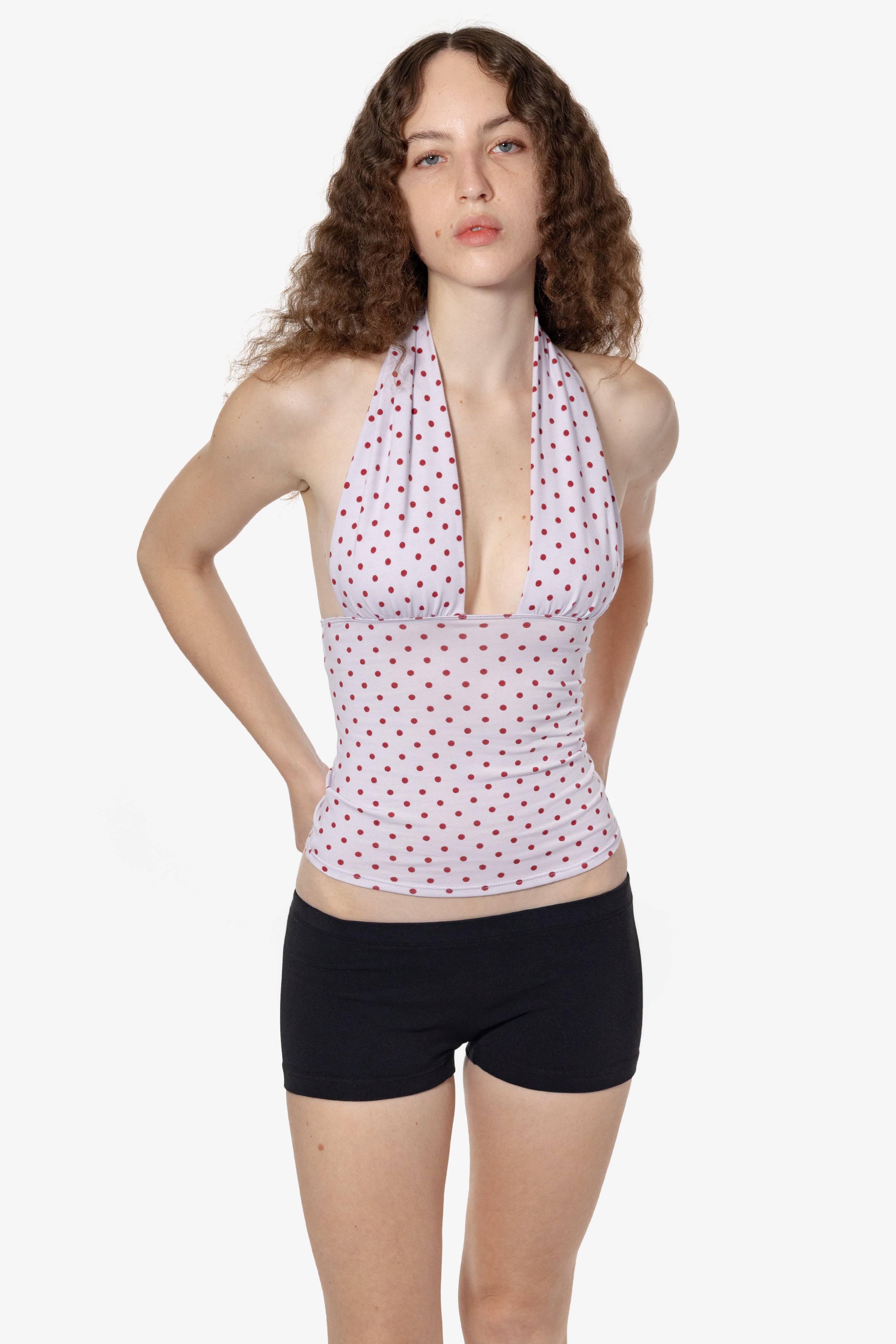Flirty Printed Ruched Halter Top