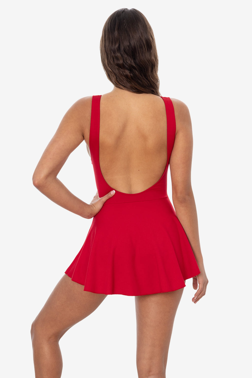Elegant Ponte Boatneck Skirted Dance Dress