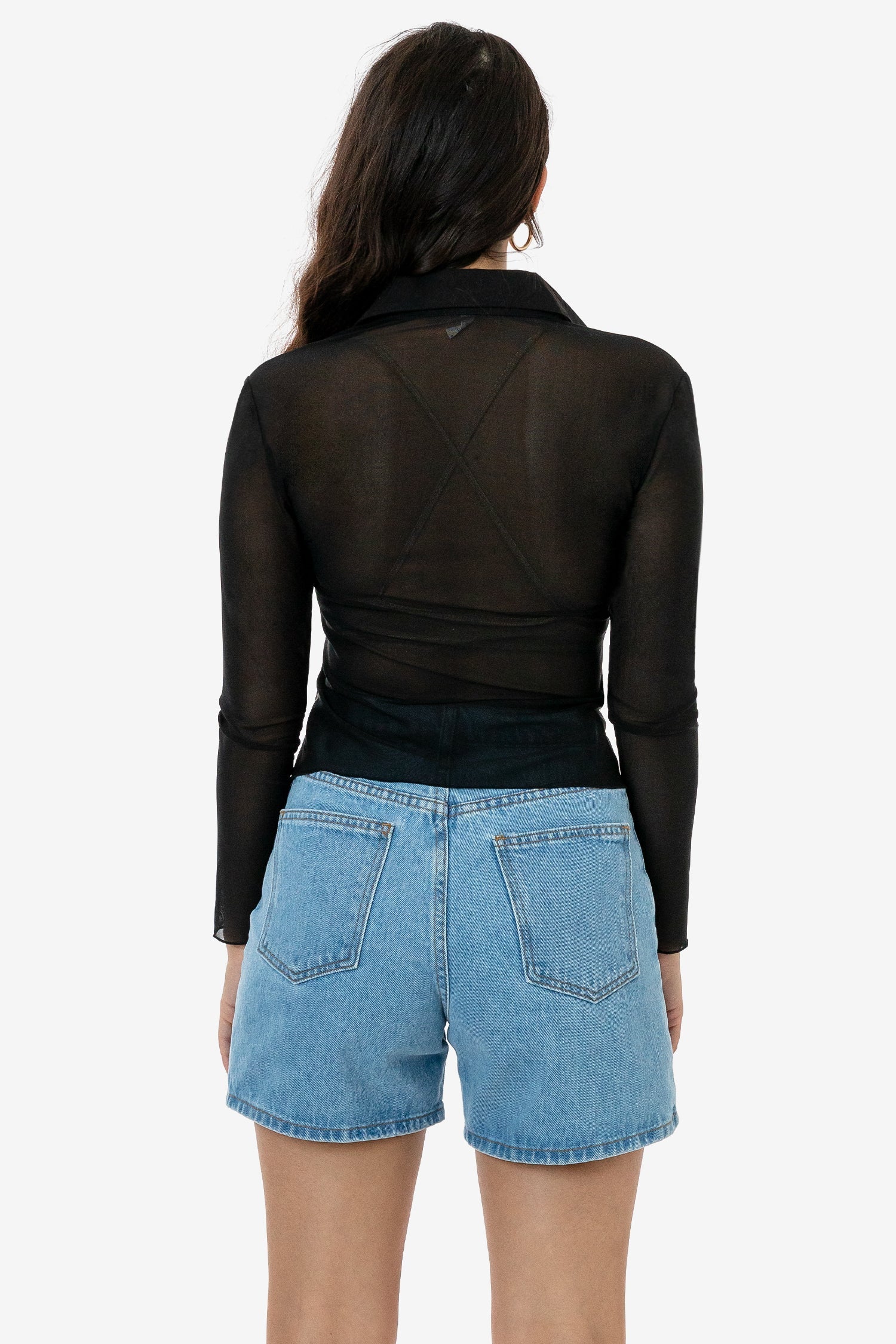 "Breathable Micro Mesh Long Sleeve Button-Up Shirt"