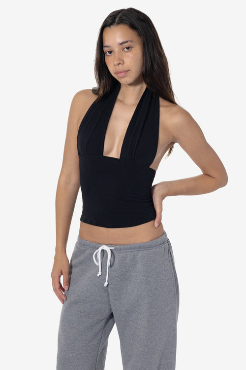 Breezy Cheesecloth Ruched Halter Top