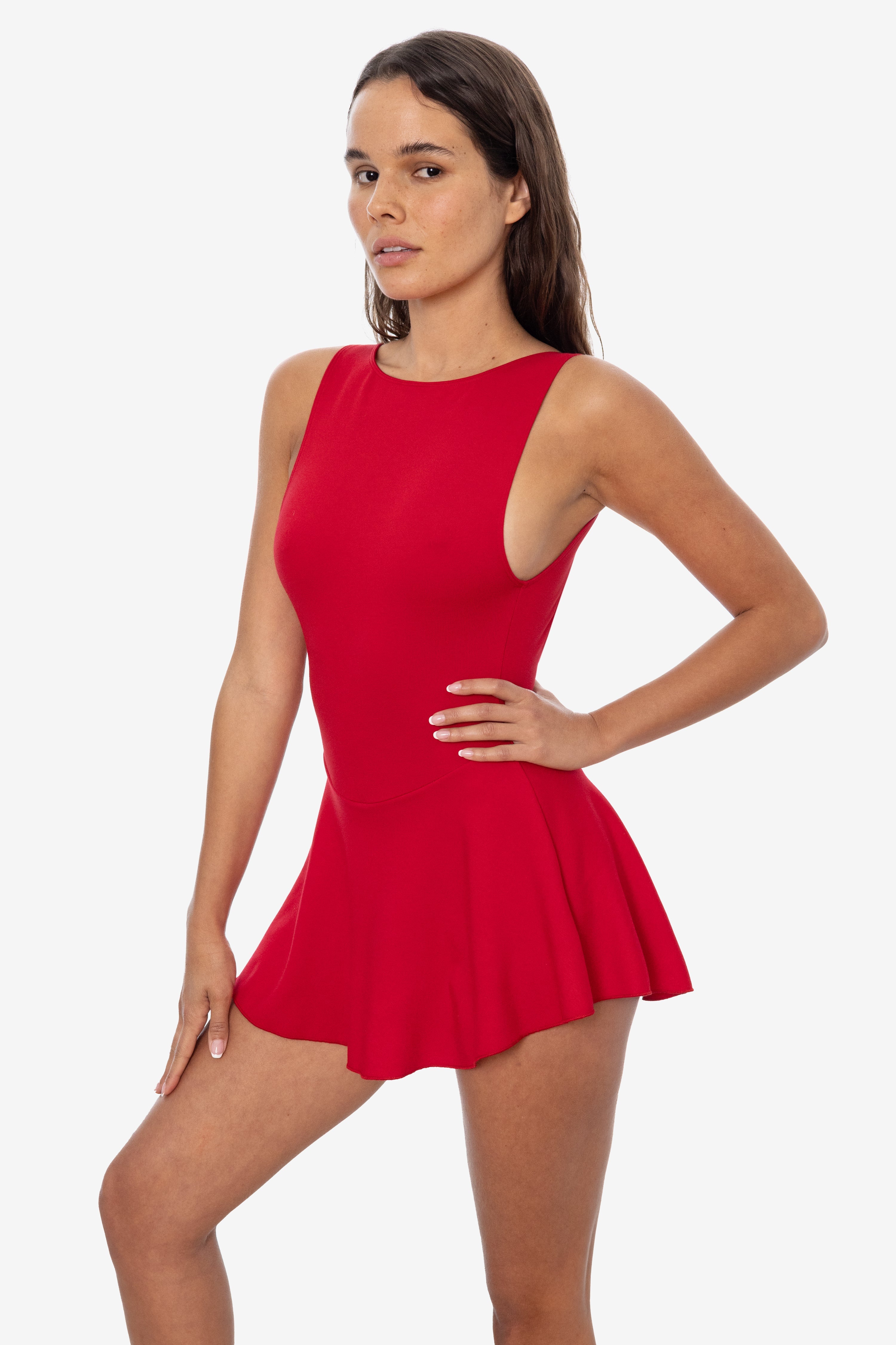 Elegant Ponte Boatneck Skirted Dance Dress