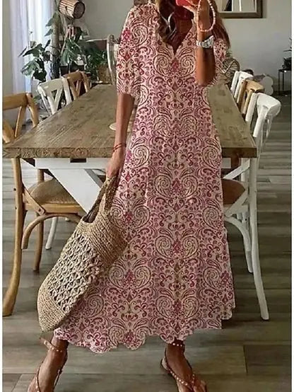 Flowy Boho Maxi Dress – Effortlessly Chic & Flattering