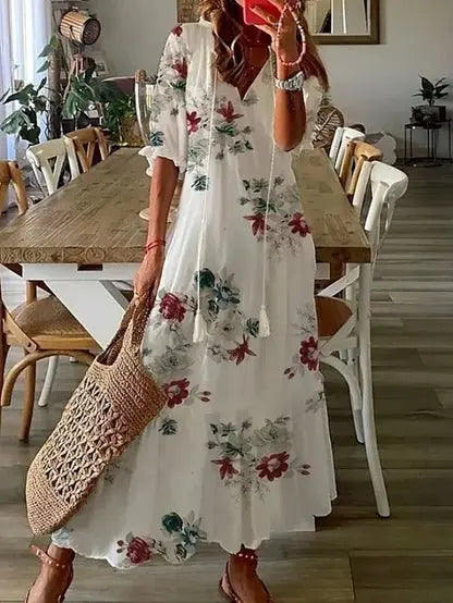 Flowy Boho Maxi Dress – Effortlessly Chic & Flattering